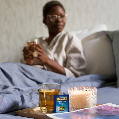 Twinings Nightly Calm Herbal Tea Individually Wrapped Bags, 20 Count (Pack of 1), Spearmint & Lemongrass, Naturally Caffeine-Free, Enjoy Hot or Iced, 20 Teabags