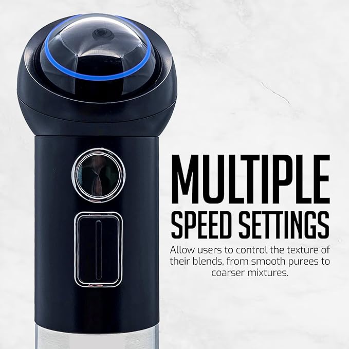 OVENTE Cordless Immersion Hand Blender, 300W Rechargeable Handheld Portable Stick Mixer with Speed Pulse Activating Sensor and Stainless Steel Blades for Smoothies, Shakes or Baby Food, Black HR995B