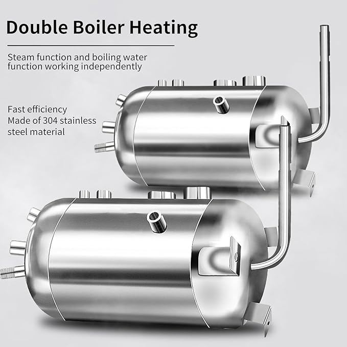 Commercial Milk Frother, 2500W 110V Automatic Steam Boiling Water Machine Electric Steam Milk Frothing Machine Espresso Coffee Milk Foam Machine Steamer with LED Display for Coffee Tea Shop