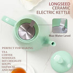 Load image into Gallery viewer, 1.2-Liters Ceramic Electric Kettle Pot, 1000W Fast Boil Water For Coffee &amp; Tea, Automatic Shut-Off, Boil Dry Protection, Retro Gooseneck Teapot BPA Free Boiler