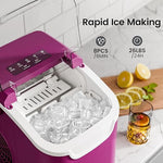 Load image into Gallery viewer, Kismile Ice Makers Countertop with Handle,8 Cubes in 6 Mins,Portable Ice Maker Machine with Self-Cleaning for Home/Office(Purple)