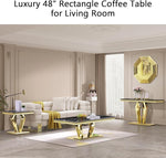 Load image into Gallery viewer, 4 Piece Black and Gold Living Room Table Set 1Coffee+2End+1Console