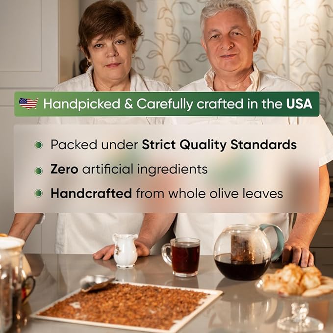 Olive Leaf Tea Bags – 25 Bags (Premium Dried Olive Leaf Tea - 25 Count), Natural Extract Caffeine-Free Herbal Tea for Health & Immune Support