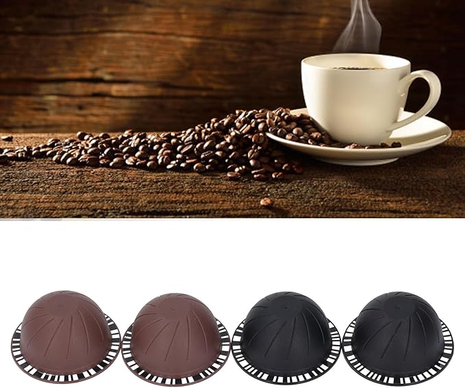 Reusable Coffee Capsule Refillable Coffee Pod Kit with 100PCS Aluminum Foil Lids and 4 Capsules for Machines