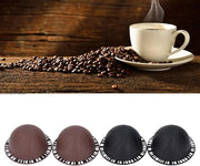 Reusable Coffee Capsule Refillable Coffee Pod Kit with 100PCS Aluminum Foil Lids and 4 Capsules for Machines