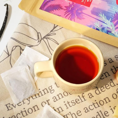 WT WEETEE Vanilla Caramel Black Tea,100 Count Caramel Vanilla Flavored Black Tea Bags, Mellow & Smooth, Sweet Aroma