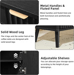 Load image into Gallery viewer, LEYAOYAO 48" Fluted Lift Top Coffee Table with Hidden Storage &amp; Adjustable Shelves, Lifting Tabletop Large Rectangular Coffee Tables, Mid Century Modern Wood Center Table for Living Room,Black