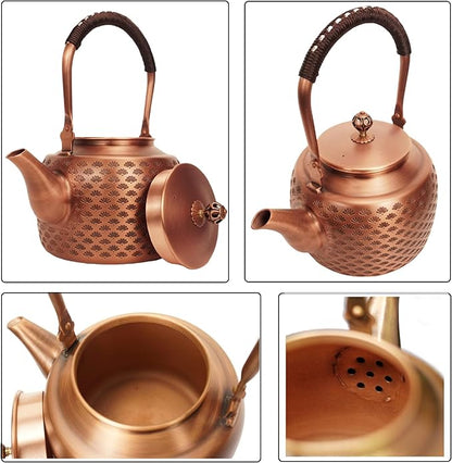 Kkekos Handmade Copper Kettle Copper Teapot for Stovetop 2000ml (Type2)
