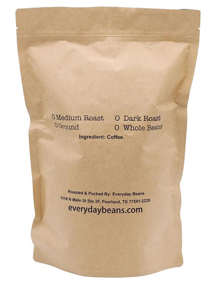 Everyday Beans, 100% Arabica Fresh Ground Coffee, Smooth Rich Flavor, Easy to Drink, Specialty Coffee, 32 Oz Bag, Medium Roast