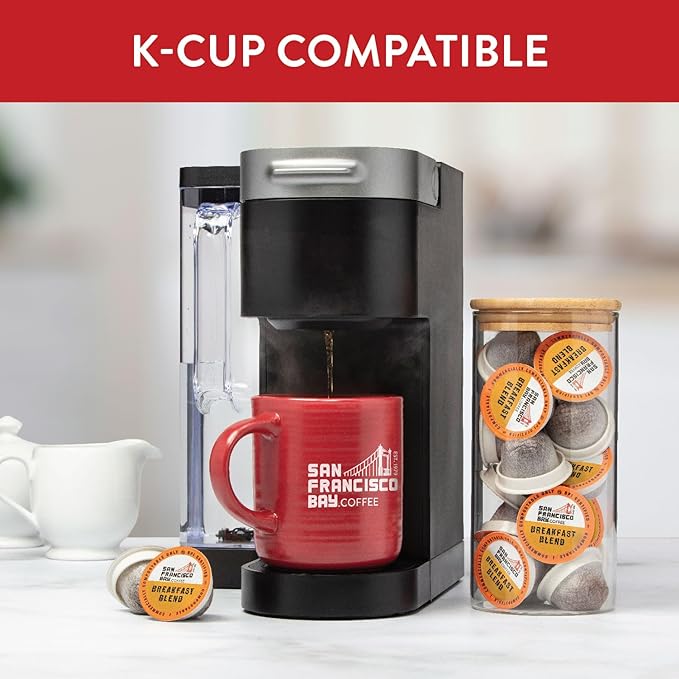 San Francisco Bay Compostable Coffee Pods - Breakfast Blend (12 Ct) K Cup Compatible including Keurig 2.0, Medium Roast