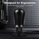 Load image into Gallery viewer, PUSEE 58.5mm Espresso Coffee Tamper with Double Spring Calibrated, Handle Tamper 30lbs Pressure with Titanium Coating Stainless Steel Ripple for Espresso Machine Accessories 58.5mm Tamper, Black