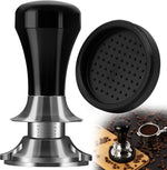 Load image into Gallery viewer, Newest 58mm Espresso Coffee Tamper Adjustable Height with Scale, 30lbs Springs Tamping Strength, Stainless Steel Flat Base, with Mat