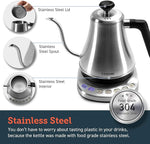 Load image into Gallery viewer, COSORI Gooseneck Electric Kettle with 5 Variable Presets, Pour Over &amp; Coffee maker, 100% Stainless Steel Inner Lid &amp; Bottom, 1200 Watt Quick Heating, 0.8L, Silver