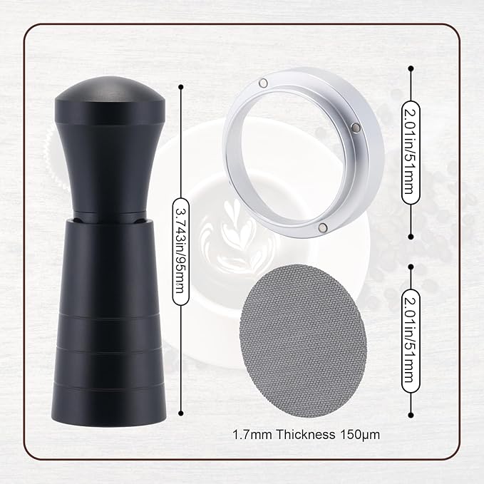 51mm WDT Tool Espresso Accessories Kit,GdHaHSP Dosing Funnel and Puck Screen Set,Espresso Stirrer Distribution Tool,Espresso Whisk for espresso tools