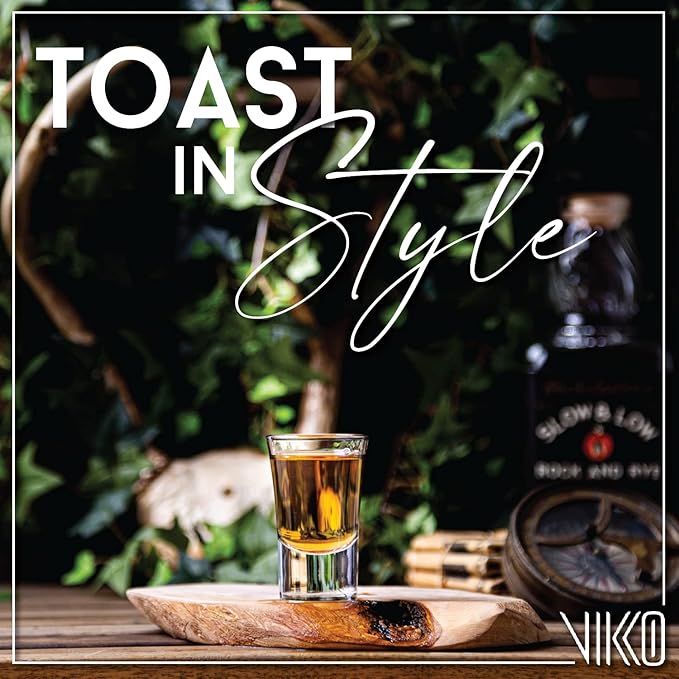 Vikko 1 Ounce Shot Glasses, Set of 12 Small Liquor and Spirit Glasses, Durable Tequila Bar Glasses For Alcohol and Espresso Shots (Cheerio - 1 Oz)