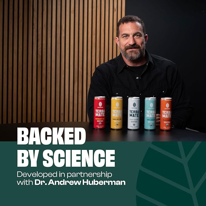 Mateina Yerba Mate Zero Sugar Energy Drink – 120mg Natural Caffeine – Organic, Non-GMO, Non-Carbonated – Dr. Andrew Huberman Recommended – 12 Pack (12oz Cans) (12 Pack, Mango Key Lime)