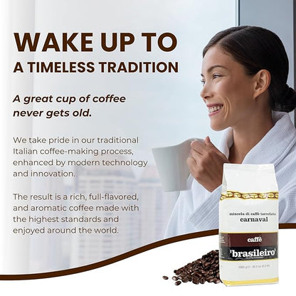 Danesi Caffe Italian Whole Coffee Beans - Espresso Coffee Beans and Medium Roast Whole Bean - Perfect for Espresso Machines, French Press, and Home Brewing - Brasileiro (2.2 lb)