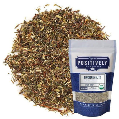 Organic Positively Tea Company, Blueberry Bliss Rooibos Tea, Loose Leaf, 4 Ounce
