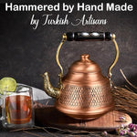 Load image into Gallery viewer, Vintage 100% Pure Solid Copper Turkish Hammered TeaPot Tea Kettle Pot for Stovetop Stove Top Infuser Decorative Fancy Arabic Moroccan Party Serving Kitchen Antique Handmade Unique Style Gooseneck Gift