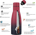 Load image into Gallery viewer, BJPKPK Insulated Water Bottle 12oz Small Stainless Steel Water Bottles Reusable Metal Thermal Keep Cold and Hot,Charming Black Red