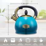 Load image into Gallery viewer, Whistling Tea Kettle Stove Top Teapot, Stainless Steel Teakettle (2.8 QUART, Blue)