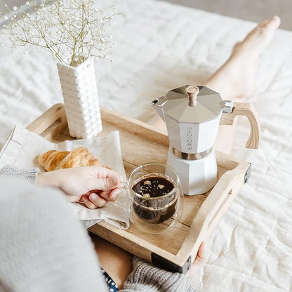 GROSCHE Milano Moka Stovetop Espresso Coffee Maker (3 Cup / 150 ml, White)