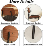 Load image into Gallery viewer, Modern PU Leather Dining Room Chairs Set of 6, Upholstered Kitchen Chairs with Walnut Bentwood Back and Metal Legs Adjustable Feet for Kitchen Dining Room(Balck)