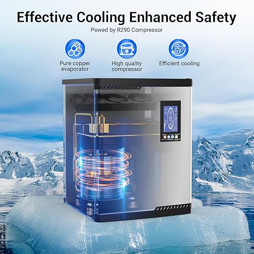 Commercial Ice Machine Maker 680LBS/24H with 450LBS Storage Bin, 234 Ice Ready in 8-12 Min, Self-Cleaning Commercial Ice Makers, Adjustable Ice Thicknesses, Timing Function