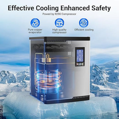 Commercial Ice Machine Maker 680LBS/24H with 450LBS Storage Bin, 234 Ice Ready in 8-12 Min, Self-Cleaning Commercial Ice Makers, Adjustable Ice Thicknesses, Timing Function