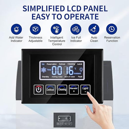 Commercial Ice Maker 250Lbs/24H Under Counter Ice Machine with 77Lbs Storage Bin, 90 Ice Cubes in 11Min, Stainless Steel Freestanding Ice Making Machine for Business, Water Filter and Scoop Included