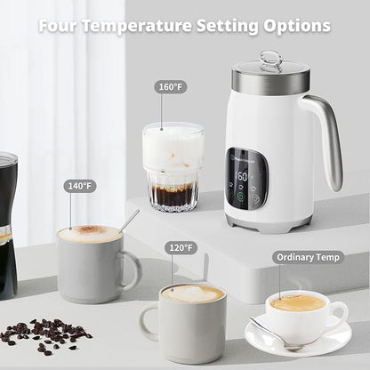 Maestri House Milk Frother, Variable Temp and Froth Thickness Milk Frother and Steamer, 14.1OZ/400ML Smart Touch Control Foam Maker, Memory Function for Latte, Warm Milk, Hot Chocolate