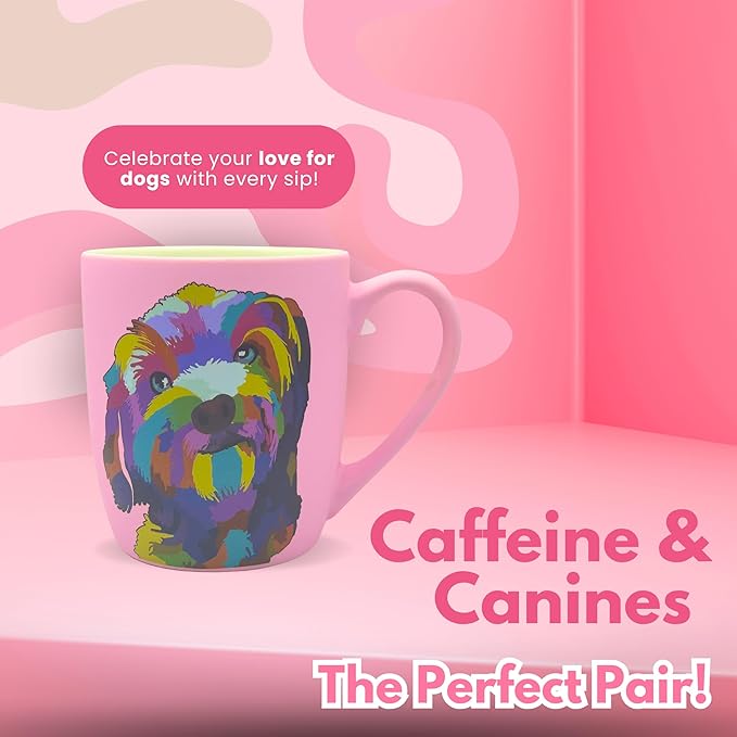 Stoneware Mug for Pet Lovers 18 Oz - Goldendoodle Coffee Mug - Coffee Cups Ceramic - Travel Coffee Mug for Drinks