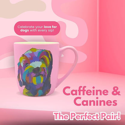 Stoneware Mug for Pet Lovers 18 Oz - Goldendoodle Coffee Mug - Coffee Cups Ceramic - Travel Coffee Mug for Drinks