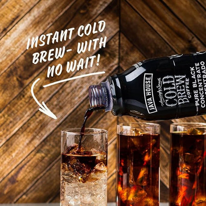 JAVA HOUSE Cold Brew Coffee, Colombian 4:1 Liquid Concentrate, 32 Ounce Bottle