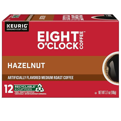 Eight O'Clock Coffee Hazelnut, Keurig Single Serve K-Cup Pods, Medium Roast, 72 Count (Pack of 1)