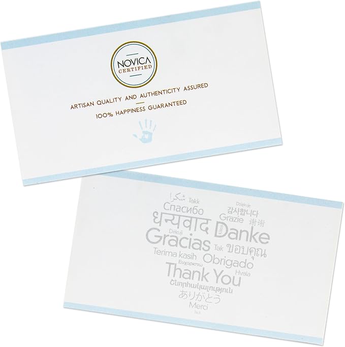 NOVICA Artisan Crafted Hand Blown Clear Blue Rim Recycled Glass Shot Glasses, 2 Oz. 'Tequila Blues' (Set Of 6)