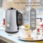 Load image into Gallery viewer, Electric Tea Kettles1500W, 1.7L Stainless Steel Tea Kettle with Thermometer, Auto Shut-Off &amp; Boil-Dry, Cool Touch Handle, BPA Free (Stainless steel)