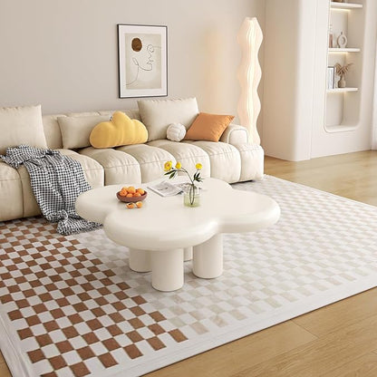 Cloud Coffee Table with 4 Legs, Modern Coffee Table, Irregular Center Table for Living Room, Bedroom, Office, Small Spaces, Easy to Assemble