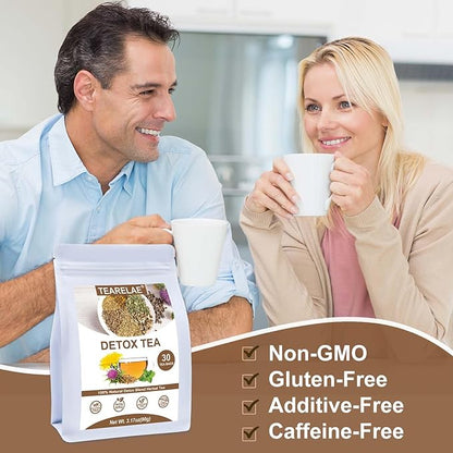 TEARELAE - Detox Tea, 30 Count Herbal Liver Detox Tea Bag - Milk Thistle Seed, Dandelion Root, Licorice Root, Fennel, Turmeric, Peppermint - Support Liver Function