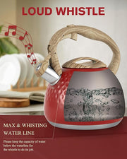 Tea Kettle,2.5 Quart Stovetop Tea Kettles Loud Whistle,Food Grade Stainless Steel Water kettles for Stove Top with Anti-hot Ergonomic Handle,Suitable for All Heat Sources
