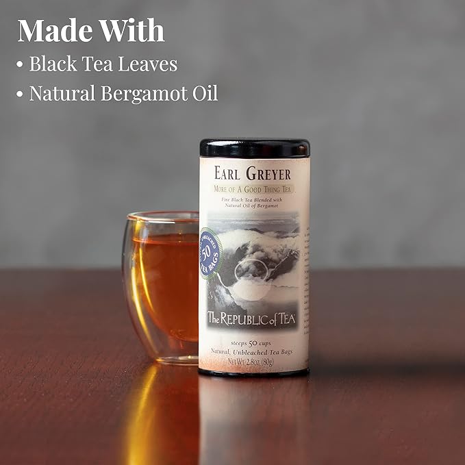 The Republic of Tea - Earl Greyer Tea Refill Bag, 100 Tea Bags, Gourmet Black Tea, Caffeinated