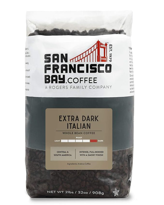 San Francisco Bay Coffee - Dark Roast Whole Bean Coffee - Extra Dark Italian (2 lb bag)