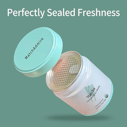 MatchAdmire Ceremonial Grade Zero-Burden Matcha Powder, Premium First Harvest USDA Certified Organic Green Tea Powder, Rich Flavor,100% Vegan with No Fillers,Radiation-Free Matcha(1.76oz/50g)