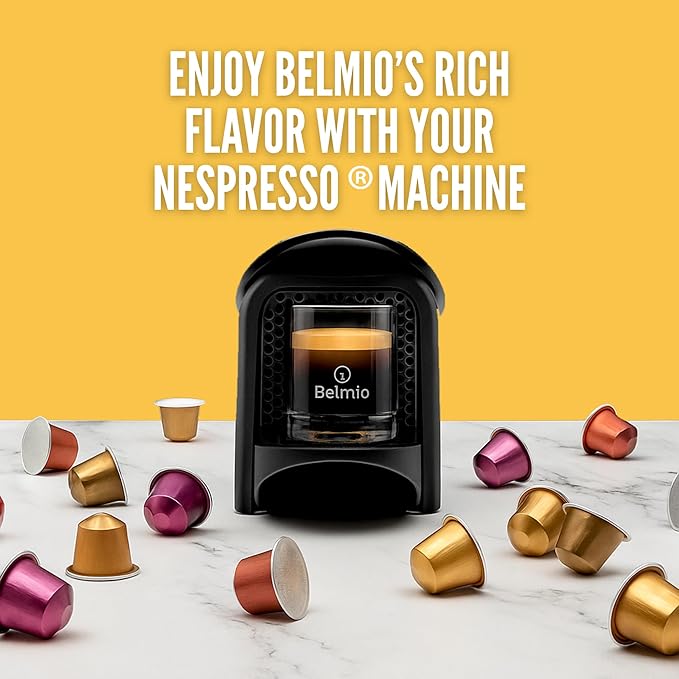 Belmio Caramel Caramba Espresso Coffee Pods – Medium Roast – Rich & Sweet - Nespresso Original Line Compatible – 10 Count (Pack of 10)