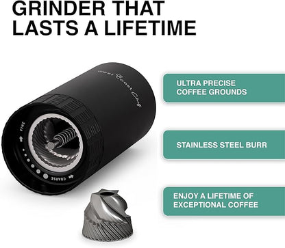 Manual Coffee Grinder - Manual Burr Grinder, Portable Coffee Grinder Manual - Espresso Hand Grinder Coffee - Manual Coffee Bean Grinder - Travel Coffee Grinder Hand Coffee Grinder Burr