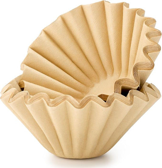 Segarty 1-4 Cup Disposable Basket Coffee Filters, 50 Count 7.2in Natural Unbleached Brown Paper-made Filter Pour Over Maker Papers, Ideal for Coffee Percolator Dripper Most Brewer Machine Home Office