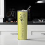 Load image into Gallery viewer, Birthday Gifts for Women, Personalized Tumblers with Birth Flower and Name, 10 Colors - 20 Oz, Skinny Tumblers for Women