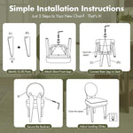 Load image into Gallery viewer, Mid-Century Modern Walnut Dining Chairs Set of 6, Vintage Green Wooden Kitchen Chairs, Retro Upholstered Velvet Cushioned Seat with Curved Backrest, Armless Accent Side Chair for Bedroom