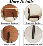 Load image into Gallery viewer, Modern PU Leather Dining Room Chairs Set of 4, Upholstered Kitchen Chairs with Curved Wood Backrest and Metal Legs Adjustable Feet for Kitchen Dining Room(Beige)