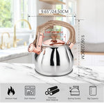 Load image into Gallery viewer, Stainless Steel Tea Kettle for Stove Top Teakettles Stovetop Whistling with Heat Proof Ergonomic Handle 2.5 Quart